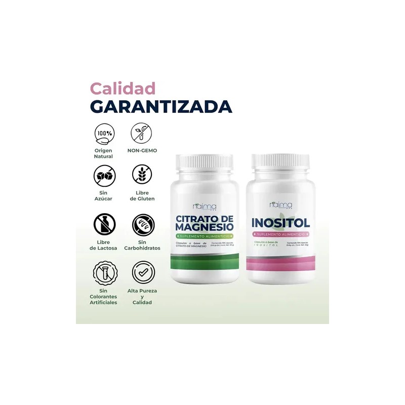 Citrato Magnesio Inositol 500mg 100 Cáps Por Frasco Sabor