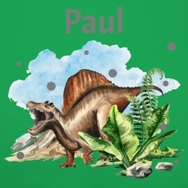 Geschenk mit Namen personalisiert by Shirtracer - Children's Apron Children Boys Girls - Dinosaur Gift Dino Gifts Dinos I, 3 Green