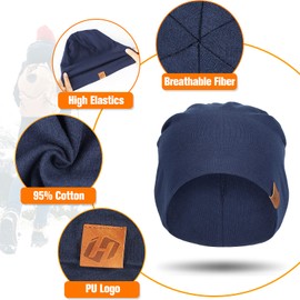 HASAGEI Women's Lightweight Soft Unisex Slouch Beanie Elastic Hat Men for All Seasons, navy