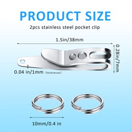 Molain 2Pcs Pocket Bag Suspension Clip with Keychain, Zinc Alloy Bag Waist Belt Hanging Clip Mini Metal Key Buckles Portable Pocket Clips for Keys Flashlights Outdoor Gadgets