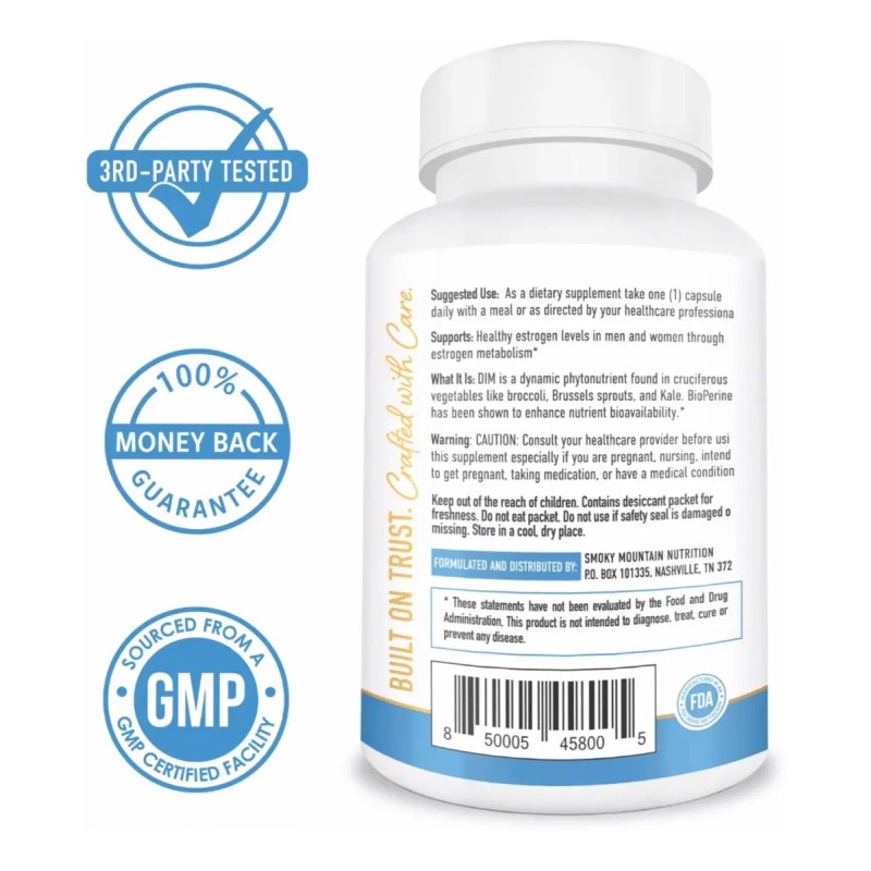 Suplemento Dim 200mg Con Bioperina (60 Cpsulas) Hecho En Eu