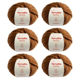 Softy Yarn Bulky Weight 6-Pack Composed of Merino Wool | Ultra-Soft Yarn Spun for Knitting & Crocheting for Sweaters, Blankets & Accessories | 100g, 49 Yards per Ball | Medallion
