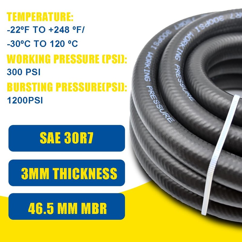 3/8 Transmission Cooler Hose SAE 30R7 Standard 20FT 300PSI Wroking
