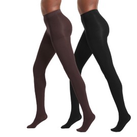 No Nonsense Women's Tights 90 Denier (Pack of 2), Black/Espresso, L