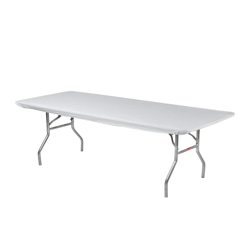 Kwik-Covers Rectangular Fitted Plastic Table Covers, 8' x 30" (8