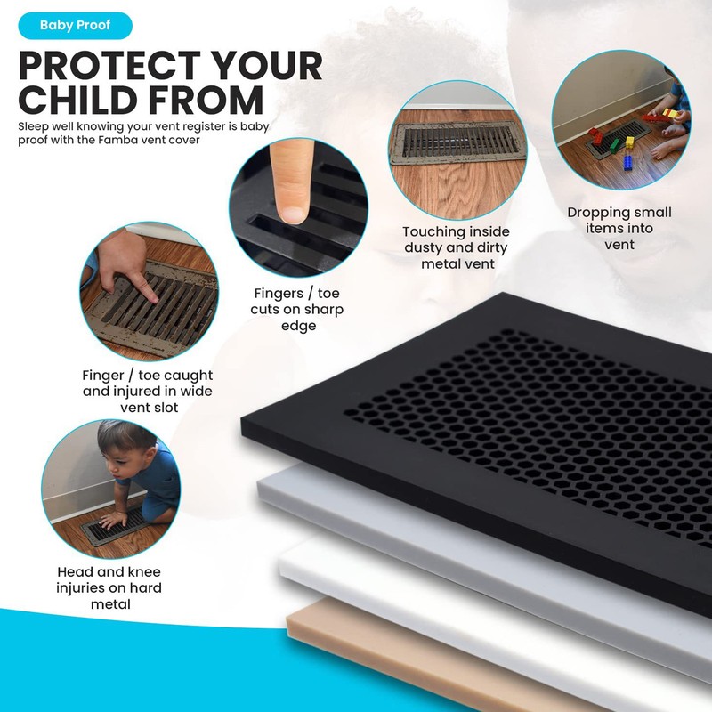 2pcs Baby Proofing Vent Covers Protective Silicone Safe Vent Covers
