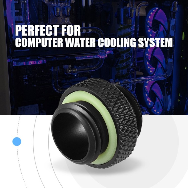Richer-R G1/4 Water Cooling Adapter,2pcs G1/4 Thread Fitting Adapter Connector