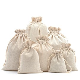 DAHI Cotton Bags 30 x 40 cm with Cotton Cord 5 Pieces Linen Bags Jute Bags Gift Bags (30 x 40 cm)