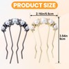 Alpinleux 2 Pcs Pearl Hair Pins U Shaped, Elegant Vintage