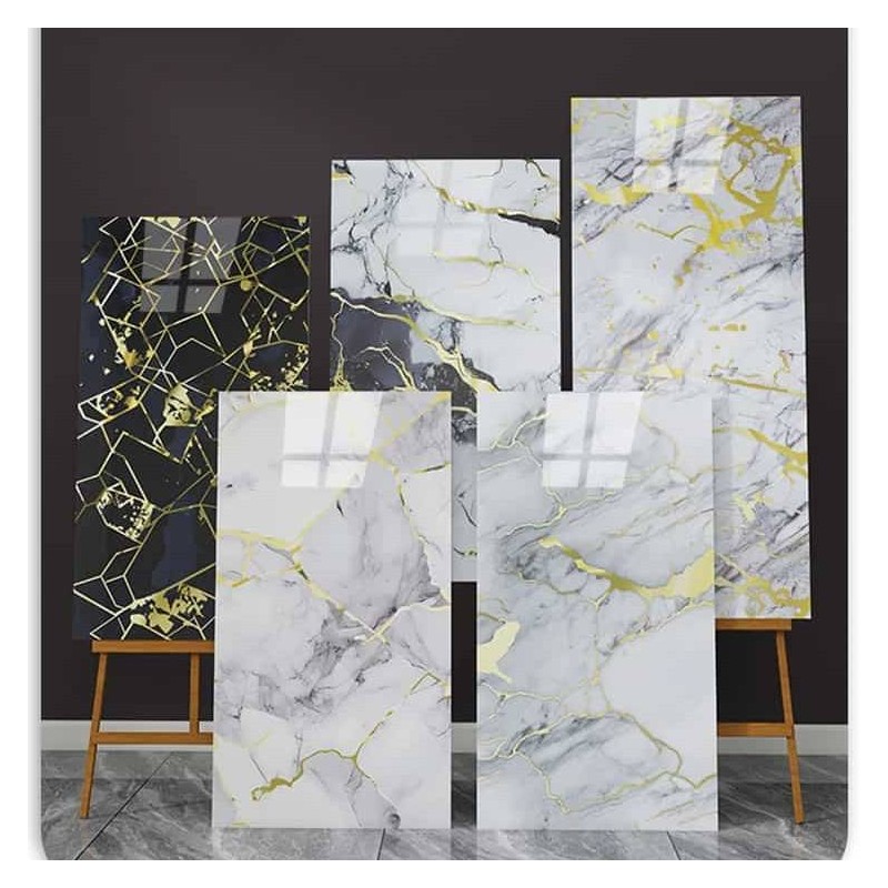 High Gloss 3D Self-Adhesive Wallpaper Waterproof Wall Panel Modern Peel
