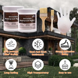 BABADA Transparent Waterproof Coating, 35oz Invisible Waterproof Agent Indoor & Outdoor Waterproof Sealant Water-Based Clear Sealant Waterproof 1KG