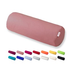 beties Basic Bolster Cover Approx. 15 x 40 cm Cushion Cover 100% Cotton in Various Plain Colours (Rose Quartz)