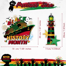 Capoda 16 Pieces Black History Month Cruise Door Magnets Decorations African American Ship Car Refrigerator Magnets Stickers Anchor Cruise Cabin Door Fridge Magnetic Decorations for Cruise Party