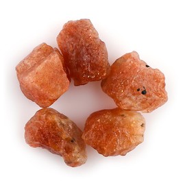 CRYSTALINES 5pcs Natural Raw Sunstone Gemstones, Rough Stones, Wholesale Lot, Rough Stones, Jewelry Making, Wire Wrapping, Loose Supply, DIY Craft, Healing Crystals, AAA Grade