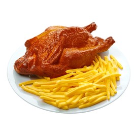 Deco Woerner Decorative Whole Grilled Chicken Food Dummy Fake Chicken Grilled One Piece 23 cm