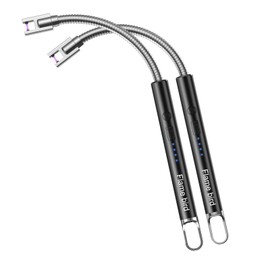 Flame bird 2 Pack Electric Candle Lighter Flameless Arc Windproof Flexible Long Neck USB Rechargeable Lighter for BBQ Grill Fireworks Camping.