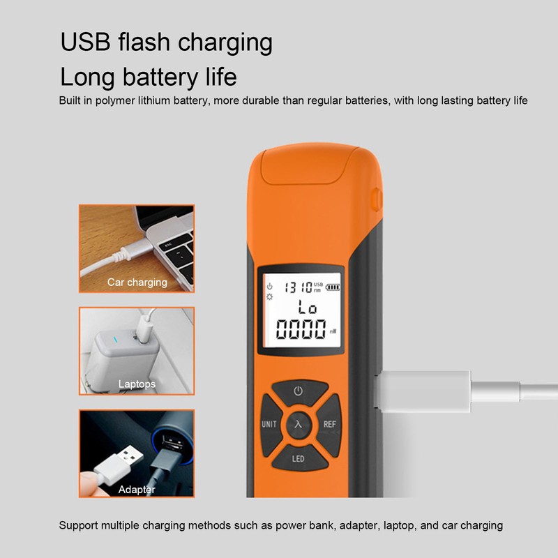 Optical Fiber Power Meter 800 to 1700 Nm Portable Auto