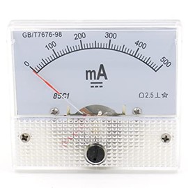 Heschen 85C1-500mA Rectangle Panel Mounted Current Meter Ammeter Tester DC 0-500 mA Class 2.5 White