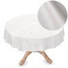 Premium Oilcloth Tablecloth Vinyl Oilcloth Washable Round 150 cm White