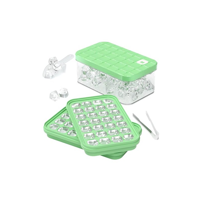 Ice Cube Tray, Ice Cube Tray with Lid and Container,