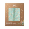 Angel Dear Flower Power Swaddle Blanket Mint 2 Pack