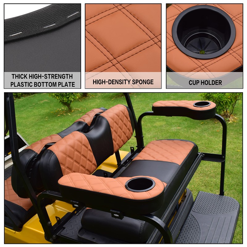 NOKINS Golf Cart Diamond Flip Armrest with Cup Holder, No