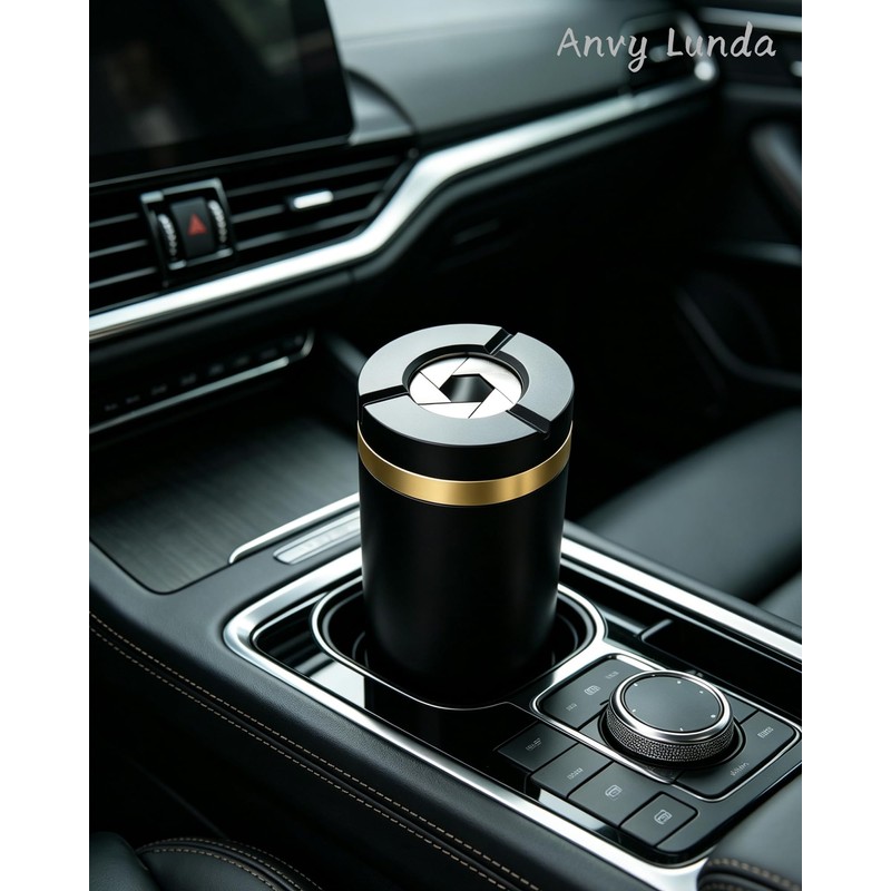 Twist to Open & Close Aluminum Ashtray, Sealed Windproof Smokeless