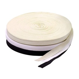 Egurs Cotton tape, 50 metres, 1-5 cm, herringbone pattern, twill tape, bias tape, seam tape, woven tape, beige, 2.5 cm