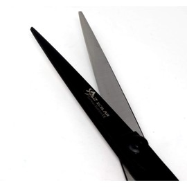 Professional Barber Thinning/Texturing/Cutting Scissors/Shears - Comfort Grip Rings with Adjustable Tension and Finger Inserts - JAPANESE J2 STAINLESS STEEL (ALL BLACK 6")