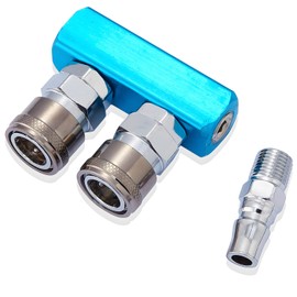 Pronese PN-482 Twin Socket, Air Coupler, 2 Branches, Air Tool, Normal Pressure Universal Type, For Air Compressors, Air Socket, For Air Hose