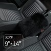 IRIWOOL Genuine Sheepskin Universal car armrest pad (Long Wool, Black)