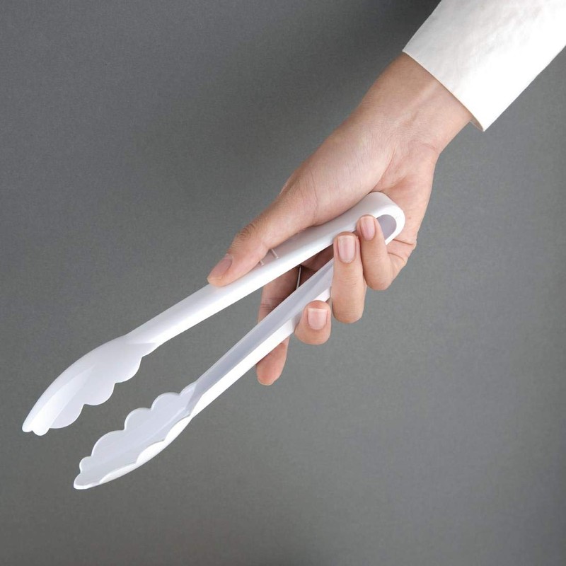 Kristallon White Tongs 9In Kitchen Buffet Cooking Food Serving Utensil
