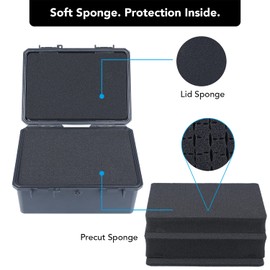 Lykus HC-2130 Mini Hard Case Dry Box with Foam Insert, Interior Size 8.3x5.9x3.7 in, IP66 Splash-Proof, Suitable for Cellphones, Tools, Small Devices and More