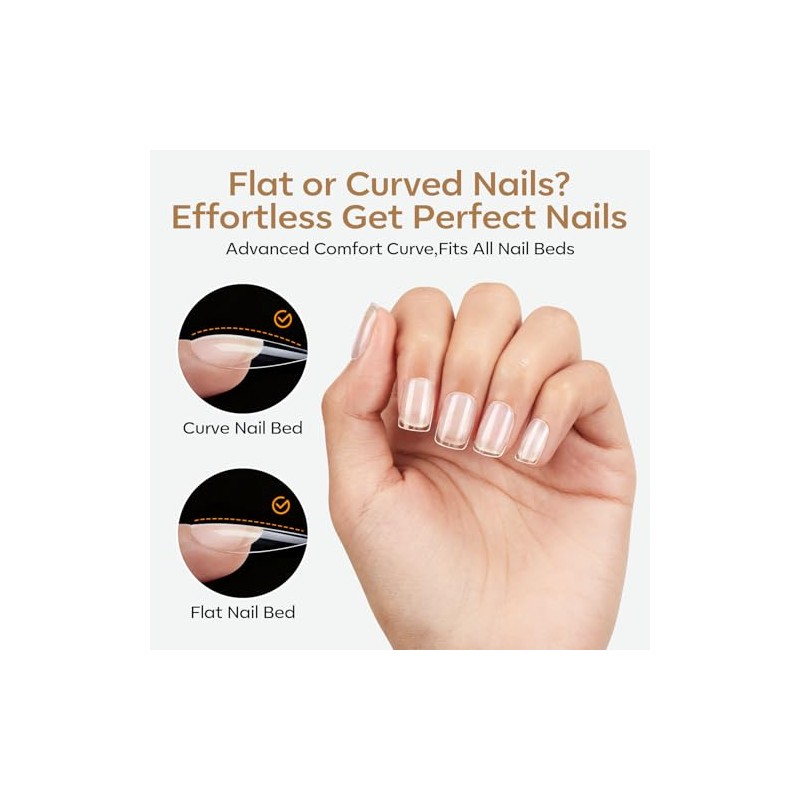 modelones Puntas de uñas de gel cuadradas extracortas, 360 uñas