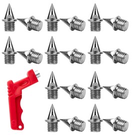 FUZVOL 20 Pcs Track Spikes Sturdy Steel 1/4inch Cross Country Spikes Replacement with Spike Wrench Golf Shoe Spikes Kit Pyramid Spikes for Sprint Sports Jumping Running Jogging Hiking