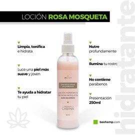 Loción facial hidratante rosa mosqueta de 250 ml