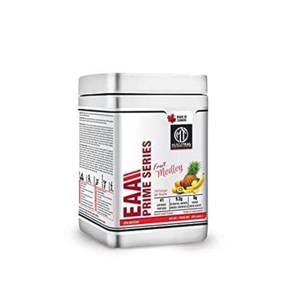 MUSCLETRAIL EAA Prime Series 9.2g Essential Amino, Delicious Taste, Muscle Recovery Supplements & Helps Build Muscle, Protein Synthesis (451g, 41 Servings) (Fruit Medley)