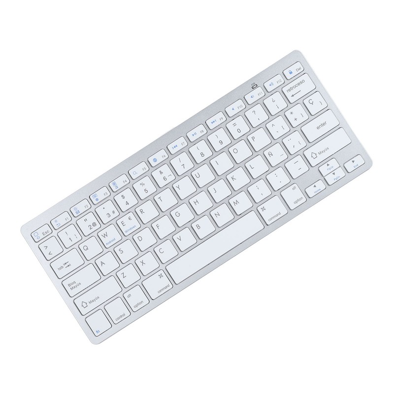 78 Keys Spanish Wireless Bluetooth Keyboard Thin Lightweight Silent Spanish