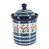 Blue Rose Polish Pottery - Orange Peach Posy Medium Canister