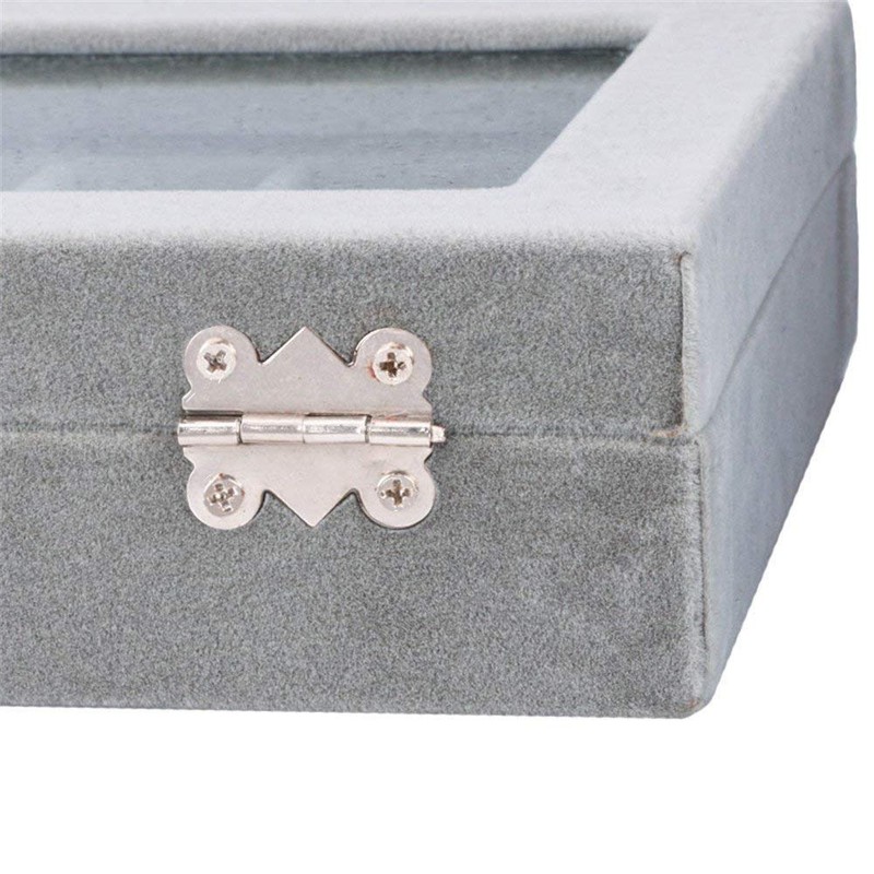SPIEA 24 Compartments Accessory Box, Velvet-like Jewelry Case, Ear Ornaments,