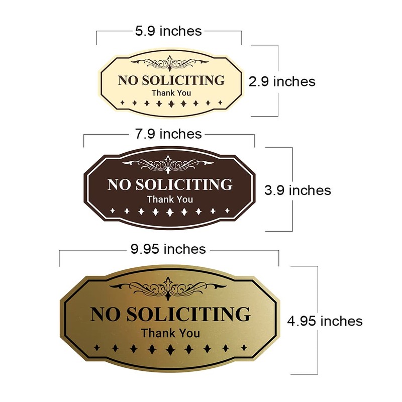 Victorian NO Soliciting Thank You Sign (Blue) - Large