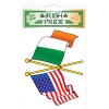 Irish American Cross Flags Together Ireland Irish Decal Sticker