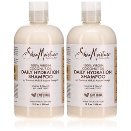 Shea Moisture 100% Virgin Coconut Oil Shampoo 13 Ounce (384ml) (2 Pack)
