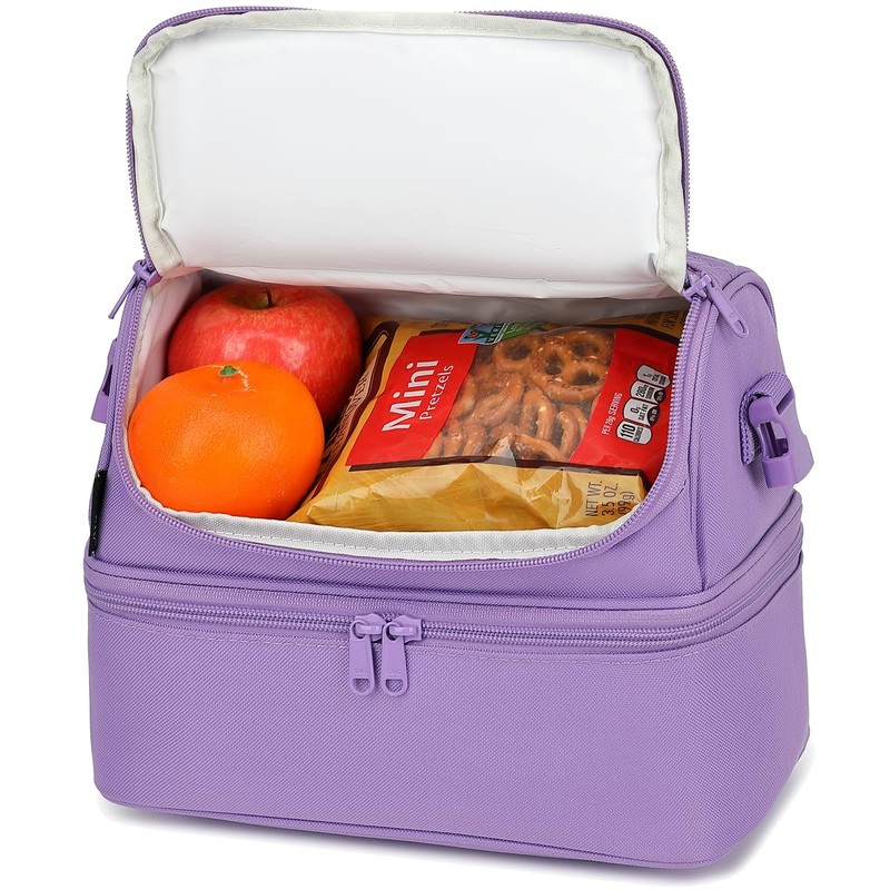 FlowFly Double Decker Cooler Insulated Lunch Bag Large Tote for