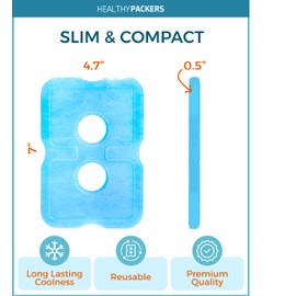 Healthy Packers Ice Packs for Lunch Boxes & Coolers - Freezer Packs - Original Cool Pack | Cooler Accessories for Beach, Camping & Fishing | Slim & Long-Lasting Reusable Ice Pack for Cooler (Set of 4)