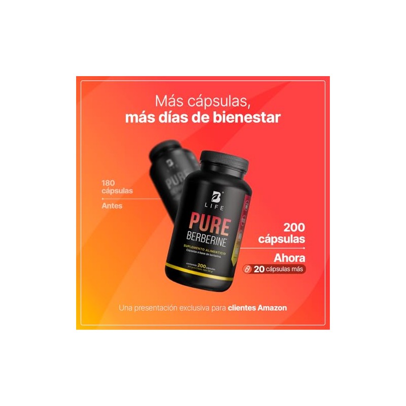 B Life Berberina HCL Pura 1000 mg | 200 Cápsulas