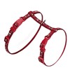 Large Burgundy Rabbit Paw Print Harness & Lead (Neck19-30/Chest25-41cm)