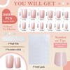 Bellelfin 360Pcs Press on Nails Short, Square Nude Fake Nails