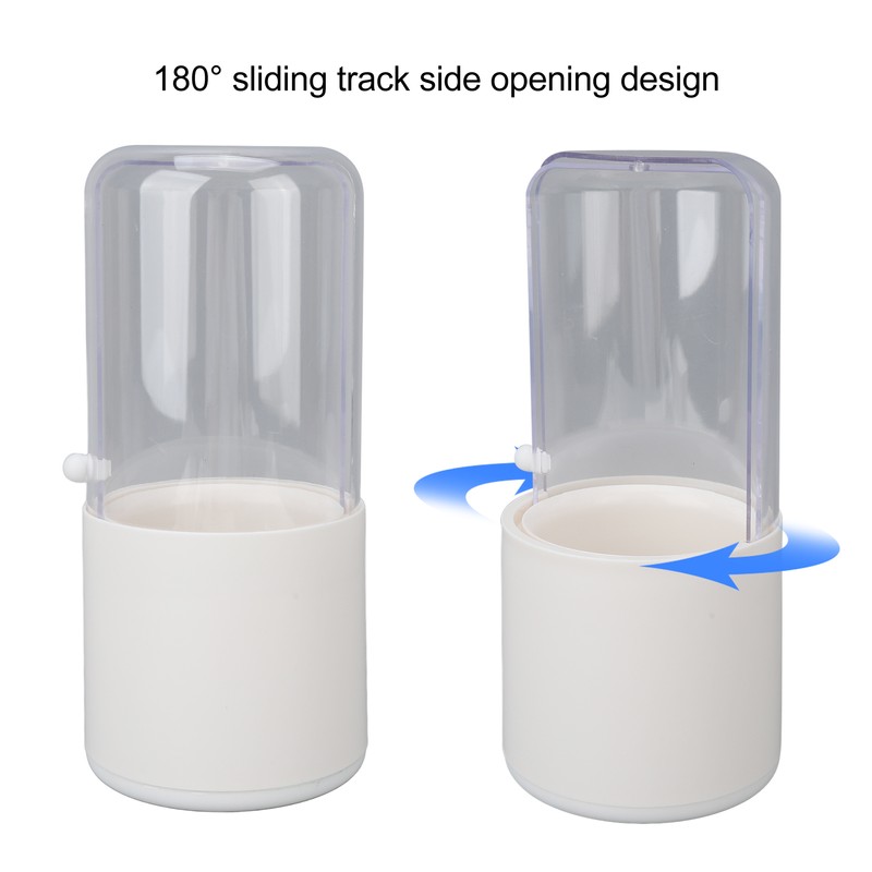Makeup Brush Holder White with Pearl Filling Rotating 180 Degree