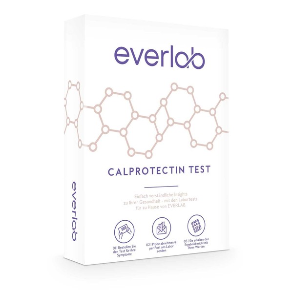 EVERLAB Calprotectin Test - Inflammation Values Calprotectin & Lysozyme Quick & Easy Checking | Stool Test | Self Test for Home